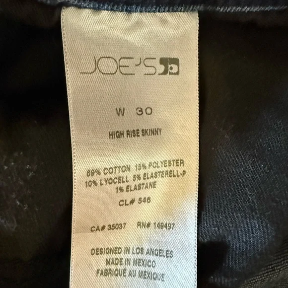 Joe's Jeans Deep Indigo High Rise Skinny Jeans - Picture 5 of 5